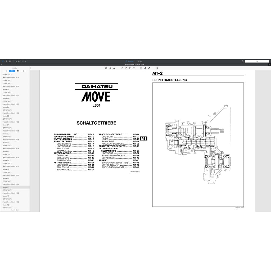 DAIHATSU MOVE L601 GERMAN LANGUAGE EDITION (1995-1998) SERVICE WORKSHOP MANUAL - Image 9