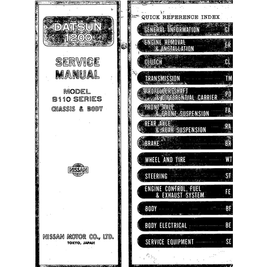 DATSUN 1200 B110 (1970-1973) SERVICE WORKSHOP MANUAL - Image 3