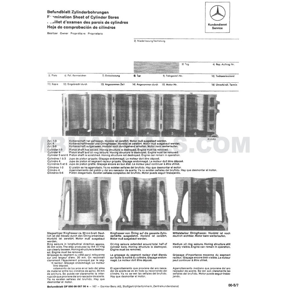 MERCEDES BENZ ENGINE M114 & M130 (1967-1976) SERVICE WORKSHOP MANUAL - Image 5