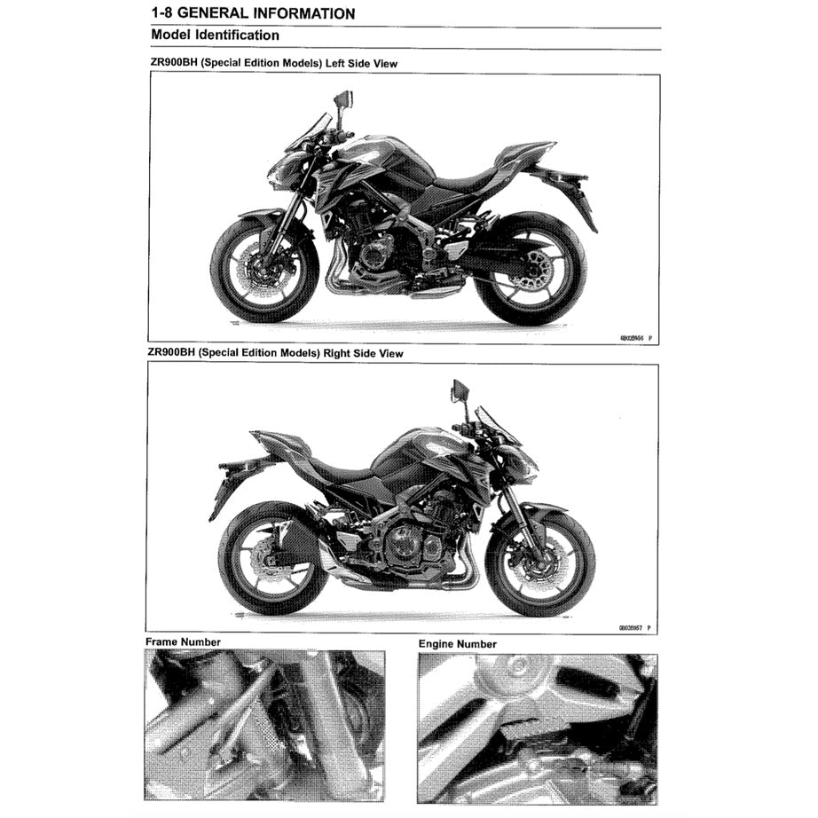 KAWASAKI Z900 ABS (2017+) SERVICE WORKSHOP MANUAL + PARTS CATALOGUE + OWNER'S MANUAL - Image 4