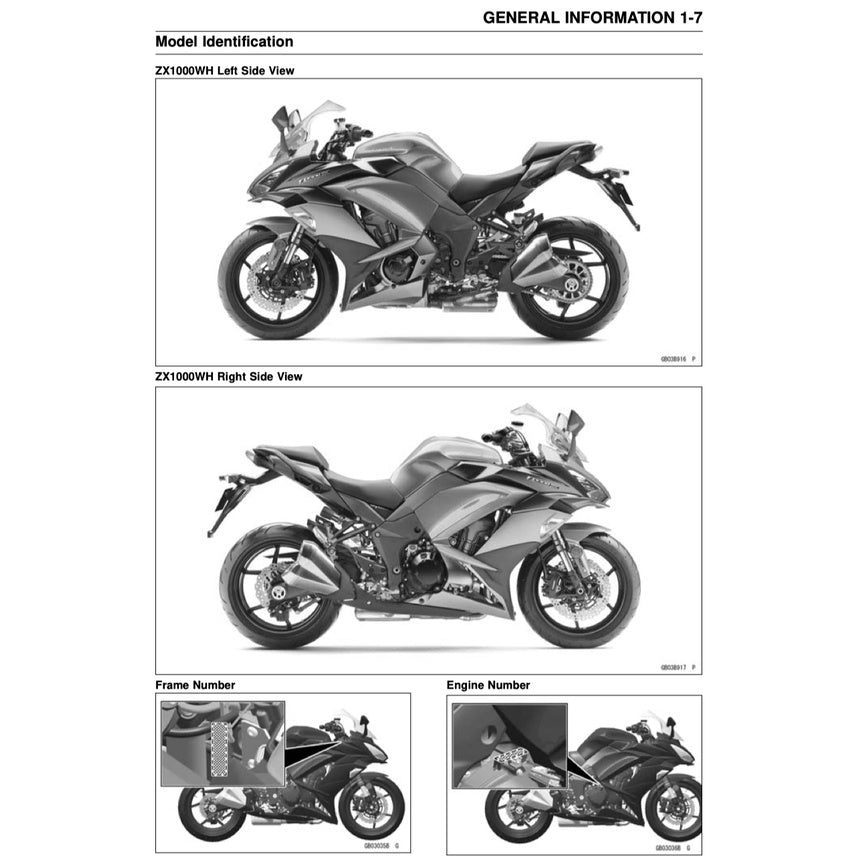 KAWASAKI NINJA Z1000 SX (2017-2019) SERVICE WORKSHOP MANUAL + PARTS CATALOGUE + OWNER'S MANUAL - Image 3