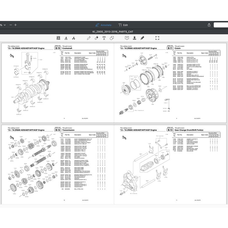 KAWASAKI Z800 (2012-2016) SERVICE WORKSHOP MANUAL + PARTS CATALOGUE + OWNER'S MANUAL - Image 10