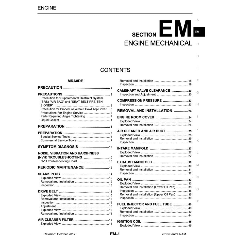 NISSAN SENTRA / SYLPHY B17 (2012-2016) SERVICE WORKSHOP MANUAL - Image 4
