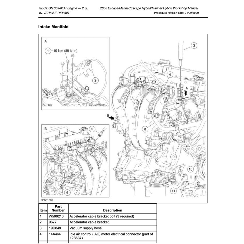 FORD ESCAPE MK2 (2008-2012) SERVICE WORKSHOP MANUAL - Image 9