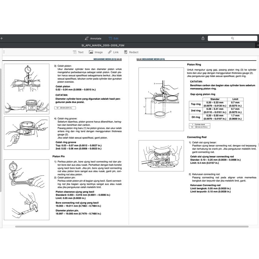 SUZUKI APV (2005-2009) SERVICE WORKSHOP MANUAL - BAHASA INDO VERSION - Image 6