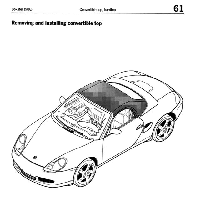 PORSCHE 986 (1997-2004) CONVERTIBLE TOP SERVICE REPAIR MANUAL - Image 3
