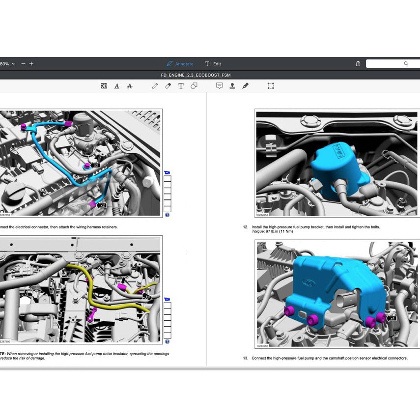 FORD 2.3L ECOBOOST ENGINE SERVICE WORKSHOP MANUAL - Ford Ranger/ Ford Mustang/ Ford Focus RS - Image 5