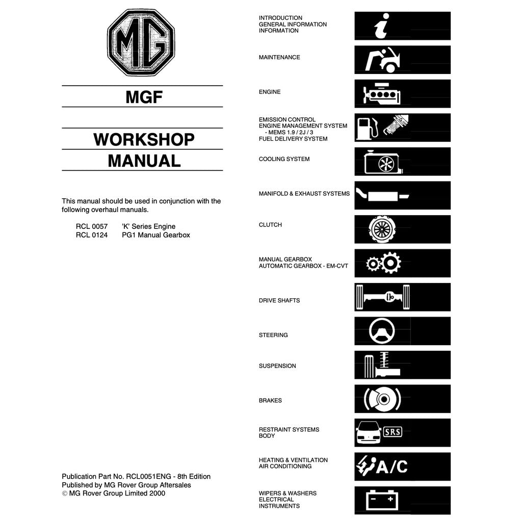 MGF ROVER (1995-2002) FACTORY SERVICE REPAIR WORKSHOP MANUAL - Image 3