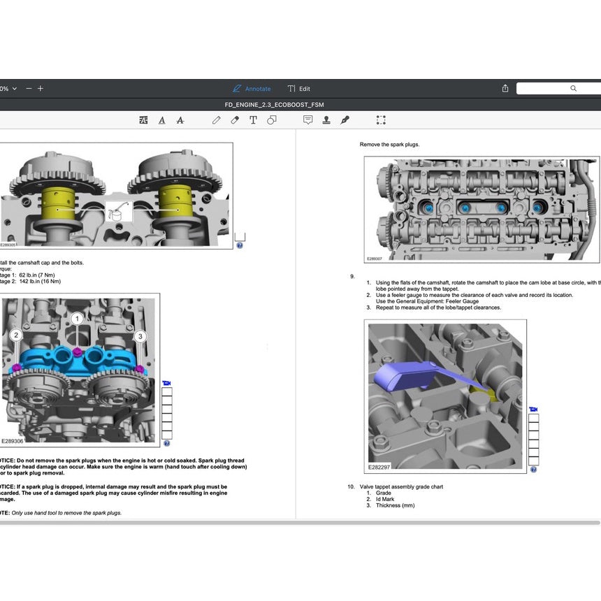 FORD 2.3L ECOBOOST ENGINE SERVICE WORKSHOP MANUAL - Ford Ranger/ Ford Mustang/ Ford Focus RS - Image 7