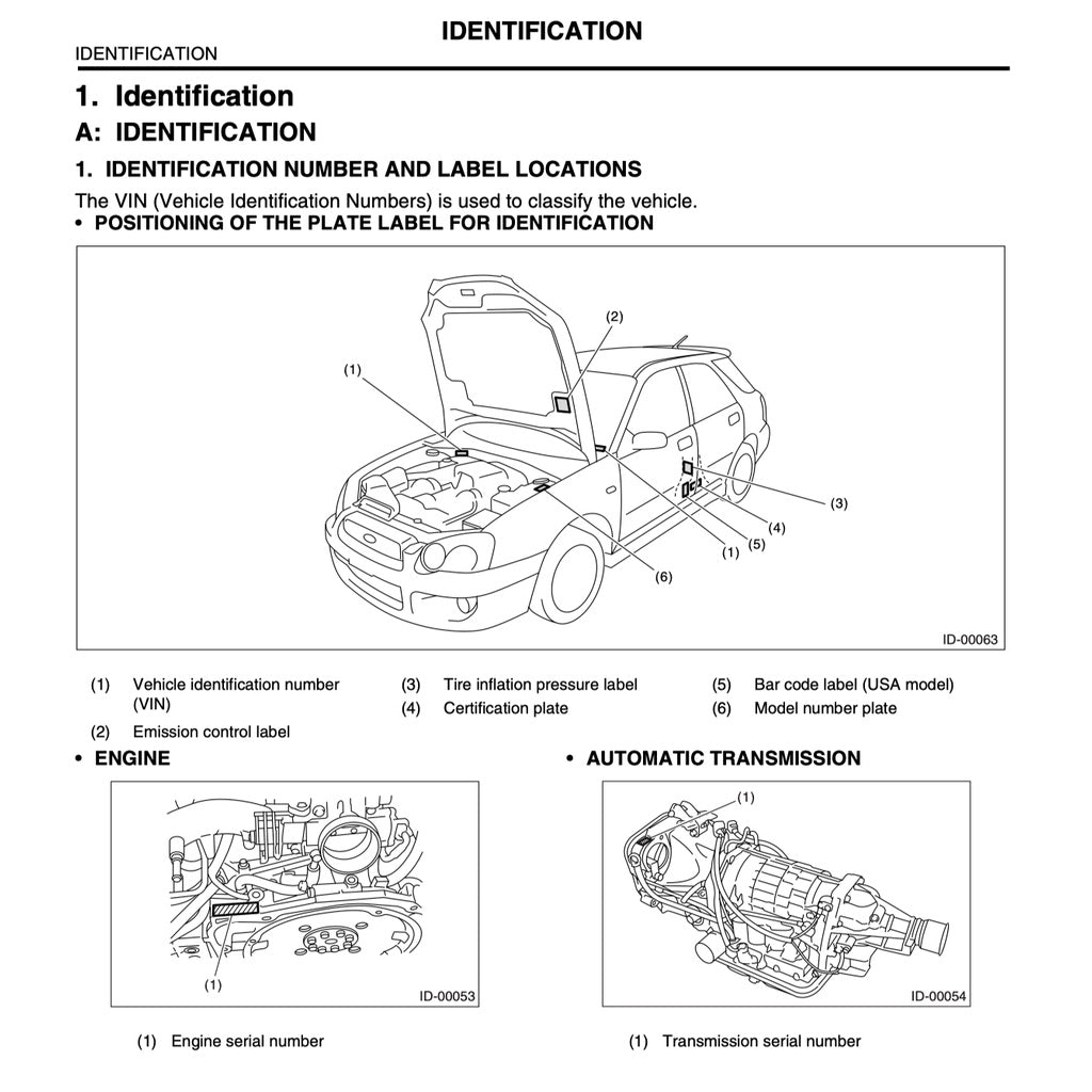 SUBARU IMPREZA WRX STI (2003-2005) SERVICE WORKSHOP MANUAL - Image 10