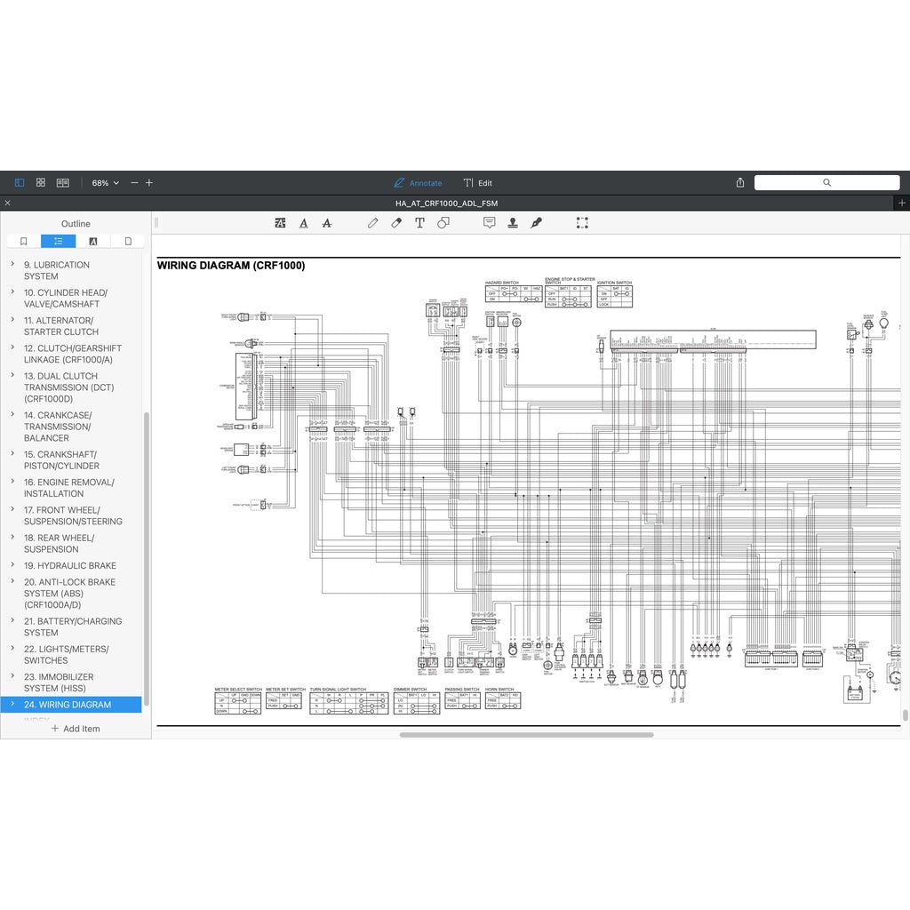 HONDA AFRICA TWIN CRF 1000 A/D (2016-2020) SERVICE WORKSHOP MANUAL + PARTS CATALOGUE + OWNER'S MANUAL - Image 10