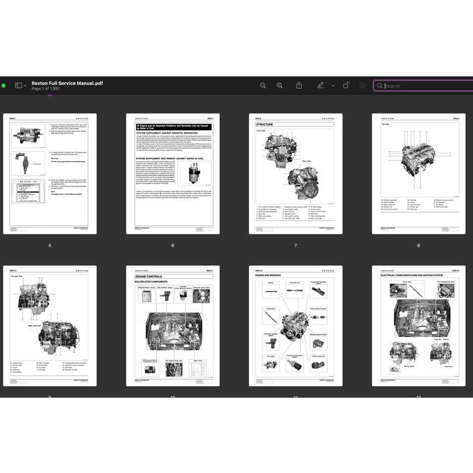 SSANGYONG REXTON Y200/250/270 (2001-2012) SERVICE WORKSHOP MANUAL - Image 5