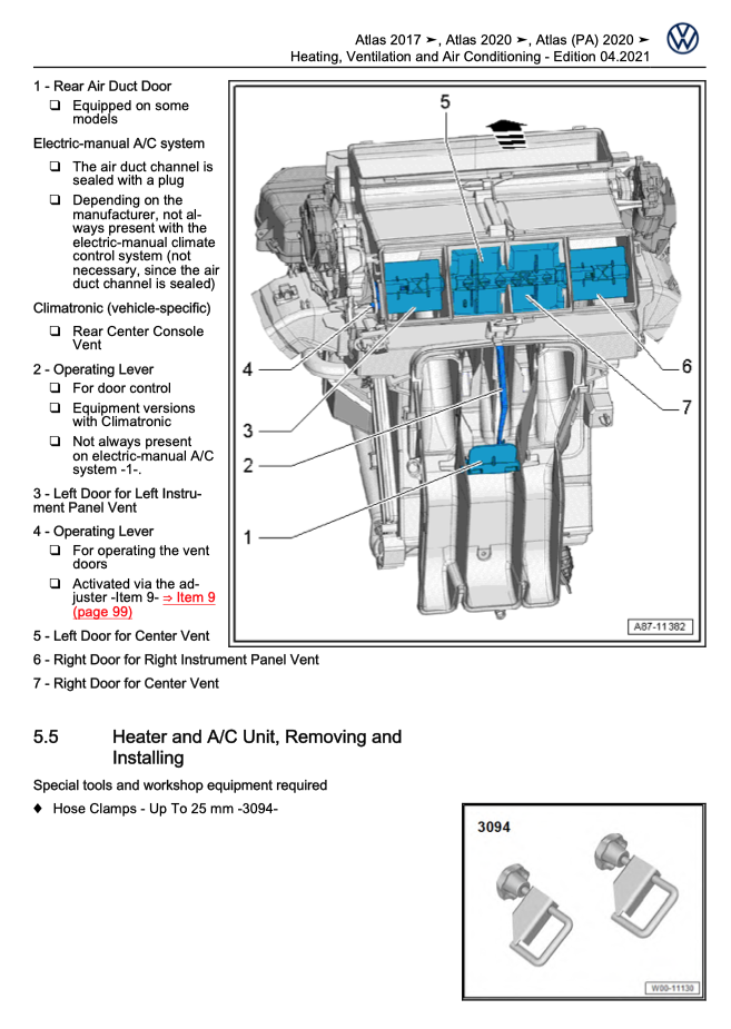 VW ATLAS (2O17-2024) SERVICE WORKSHOP MANUAL - Image 11