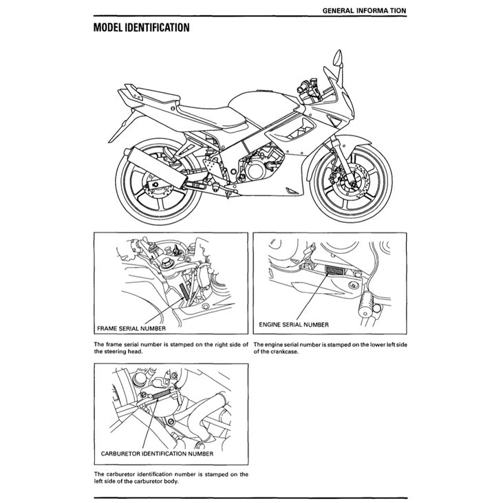 HONDA CBR150R (2002-2012) SERVICE WORKSHOP MANUAL + PARTS CATALOGUE + OWNER'S MANUAL - Image 4