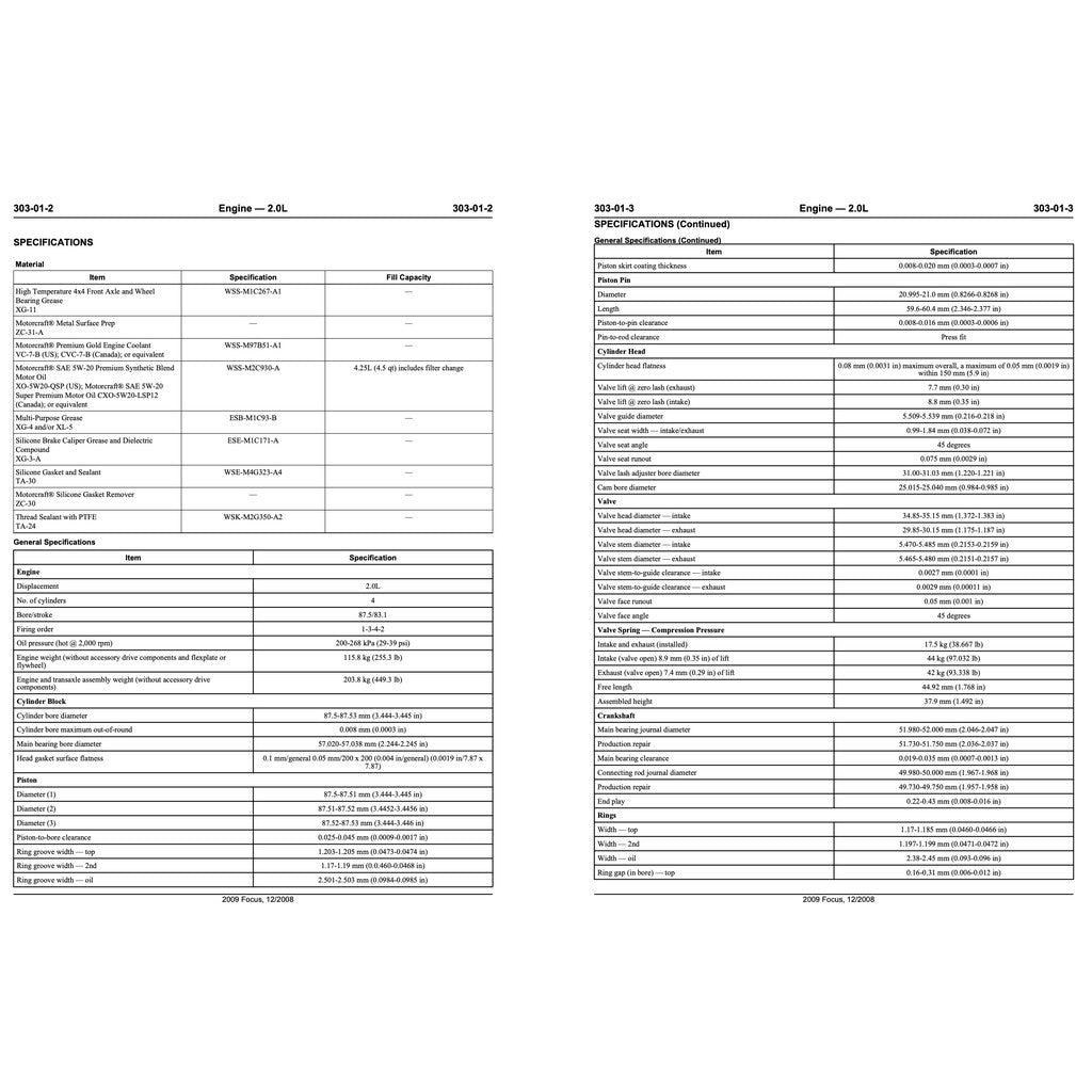 FORD DURATEC 2.0L ENGINE WORKSHOP MANUAL - Image 3