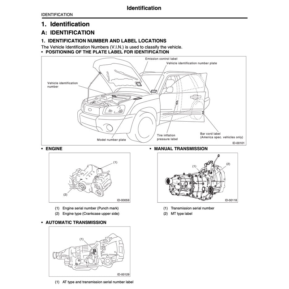 SUBARU FORESTER SG (2002-2008) SERVICE WORKSHOP MANUAL - Image 3