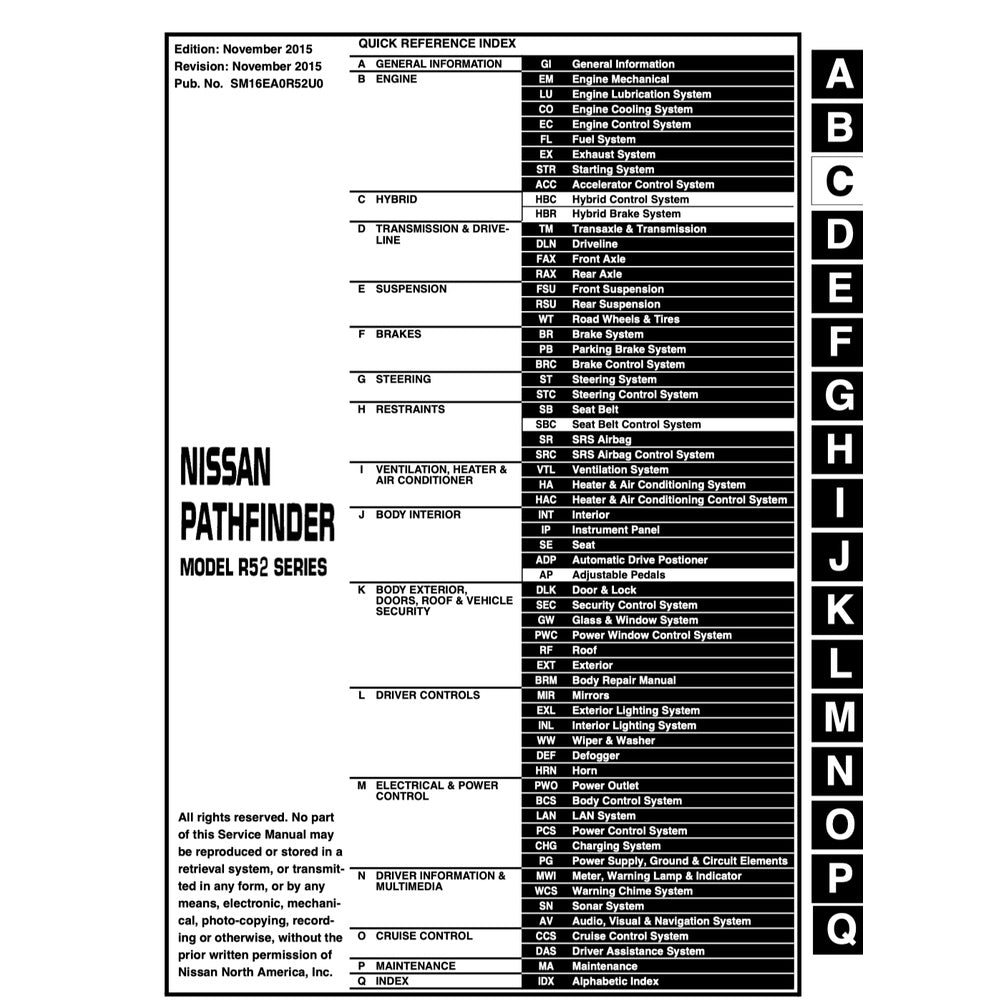 NISSAN TERRANO R52 (2013-2016) SERVICE WORKSHOP MANUAL - Image 3
