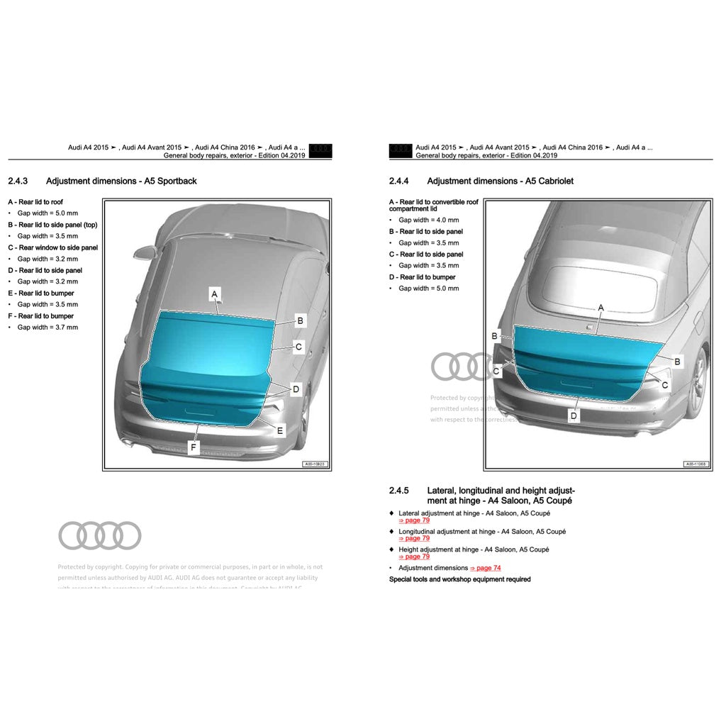 AUDI A4 B9 (2016-2024) SERVICE WORKSHOP MANUAL - Image 7