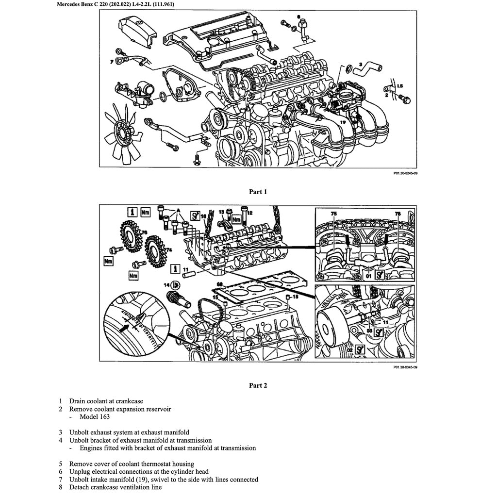 MERCEDES BENZ C-CLASS W202 M111 (1993-2000) SERVICE WORKSHOP MANUAL - Image 3
