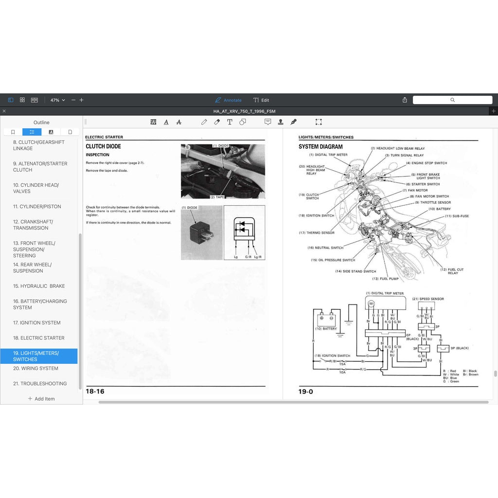 HONDA AFRICA TWIN XRV 750 T (1996-2000) SERVICE WORKSHOP MANUAL + PARTS CATALOGUE + OWNER'S MANUAL - Image 5
