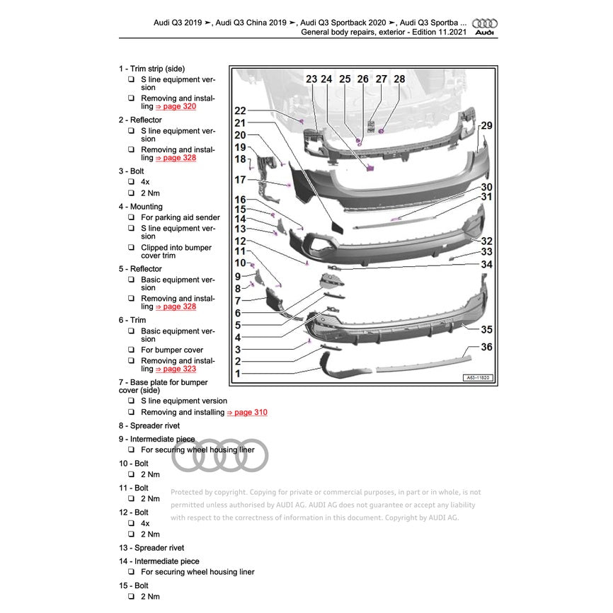 AUDI Q3 F3 (2018+) SERVICE WORKSHOP MANUAL - Image 8