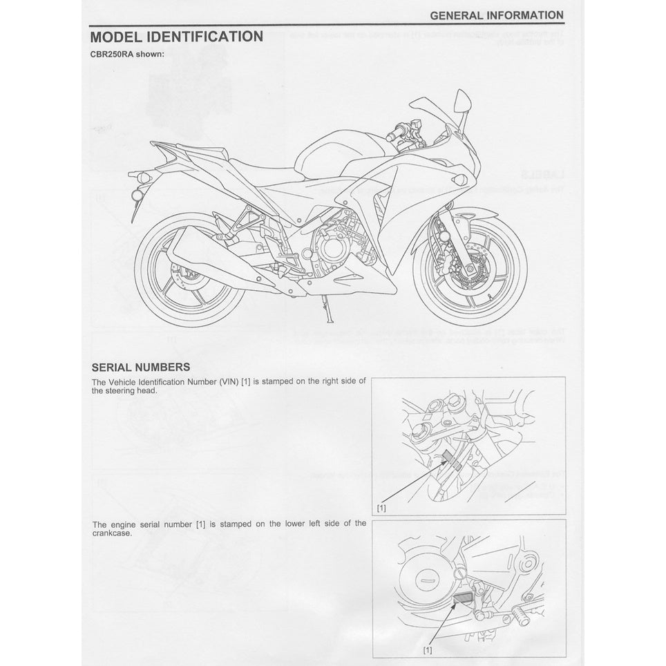 HONDA CBR 250 R (2011-2021) SERVICE WORKSHOP MANUAL + PARTS CATALOGUE + OWNER'S MANUAL / CBR250R - Image 8