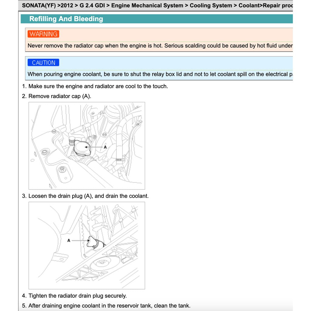 SONATA HYUNDAI SONATA i45 YF (2010-2015) SERVICE WORKSHOP MANUAL - Image 8
