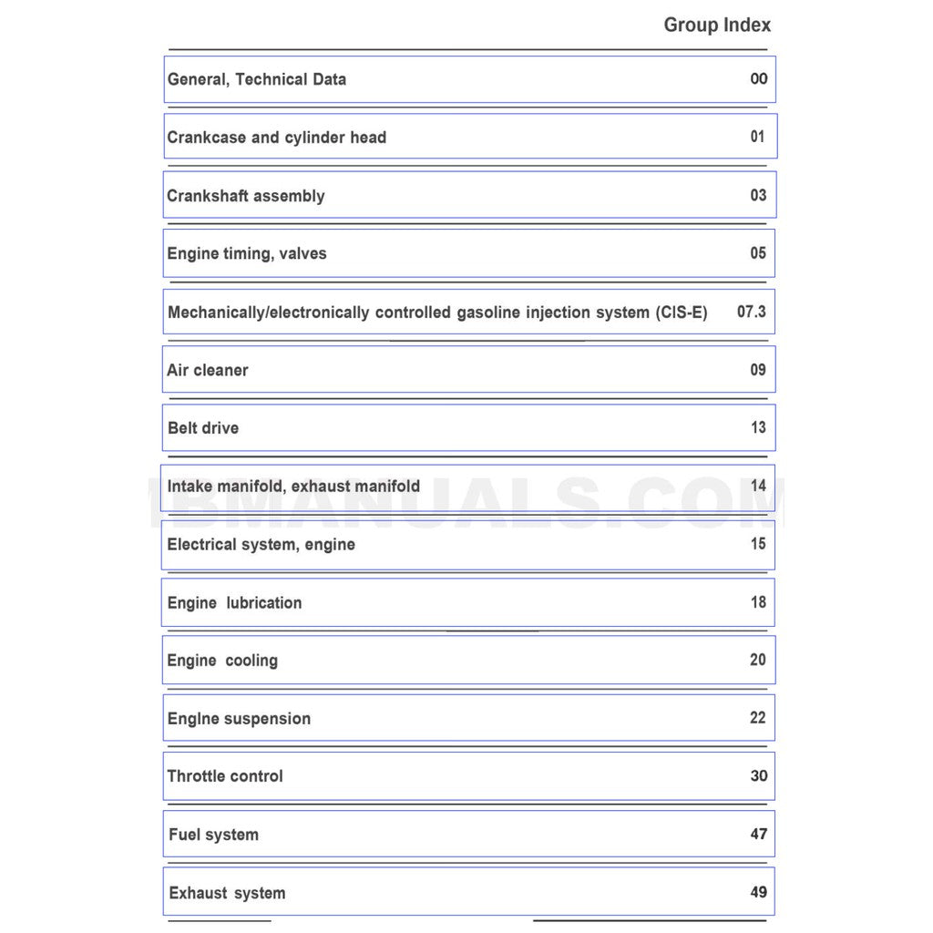 MERCEDES-BENZ ENGINE M103 E 2.6L-3.0L (1984-1997) SERVICE WORKSHOP MANUAL - Image 3