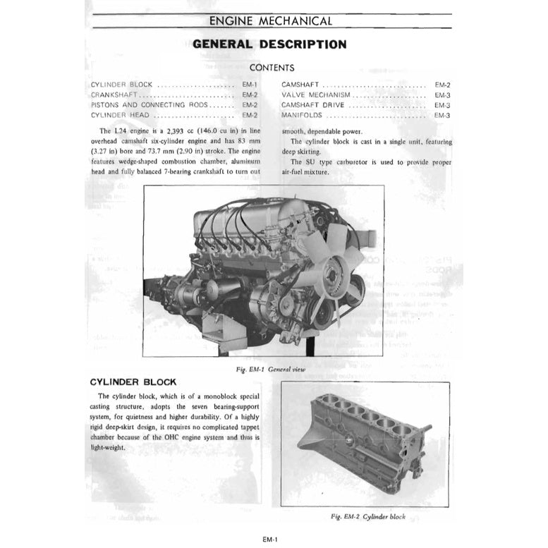 DATSUN 240Z S30 (1969-1973) SERVICE WORKSHOP MANUAL + PARTS CATALOGUE - Image 4