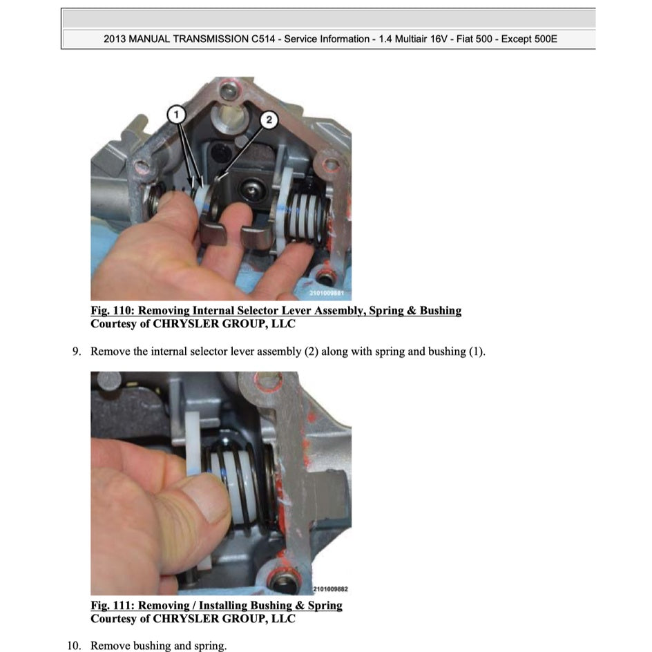 FIAT 500 (2009-2016) SERVICE WORKSHOP MANUAL - Image 9