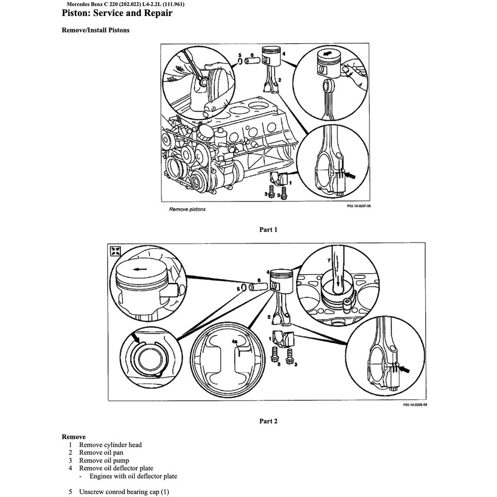 MERCEDES BENZ C-CLASS W202 M111 (1993-2000) SERVICE WORKSHOP MANUAL - Image 4