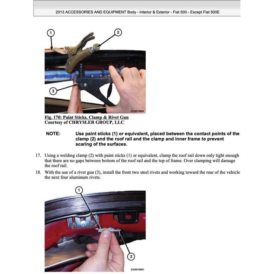 FIAT 500 C (2007-2019) CONVERTIBLE ROOF SERVICE & REPAIR MANUAL - Image 7