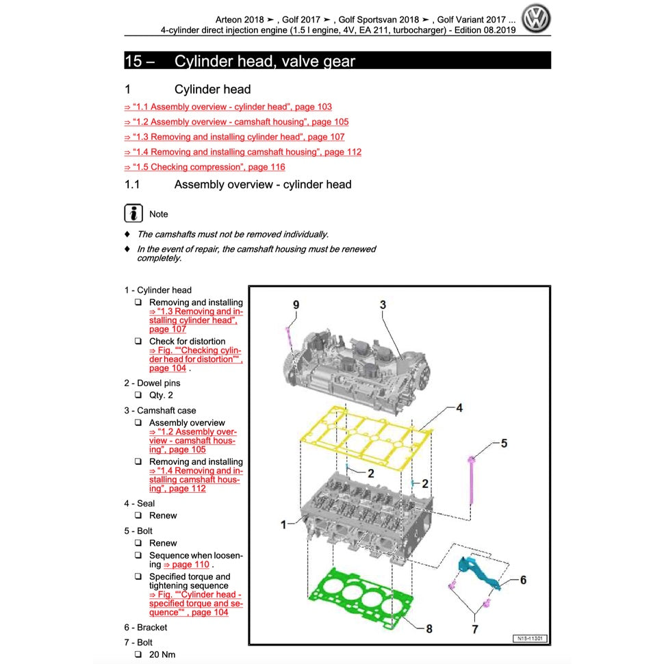VW PASSAT B8 (2015-2022) SERVICE WORKSHOP MANUAL - Image 8