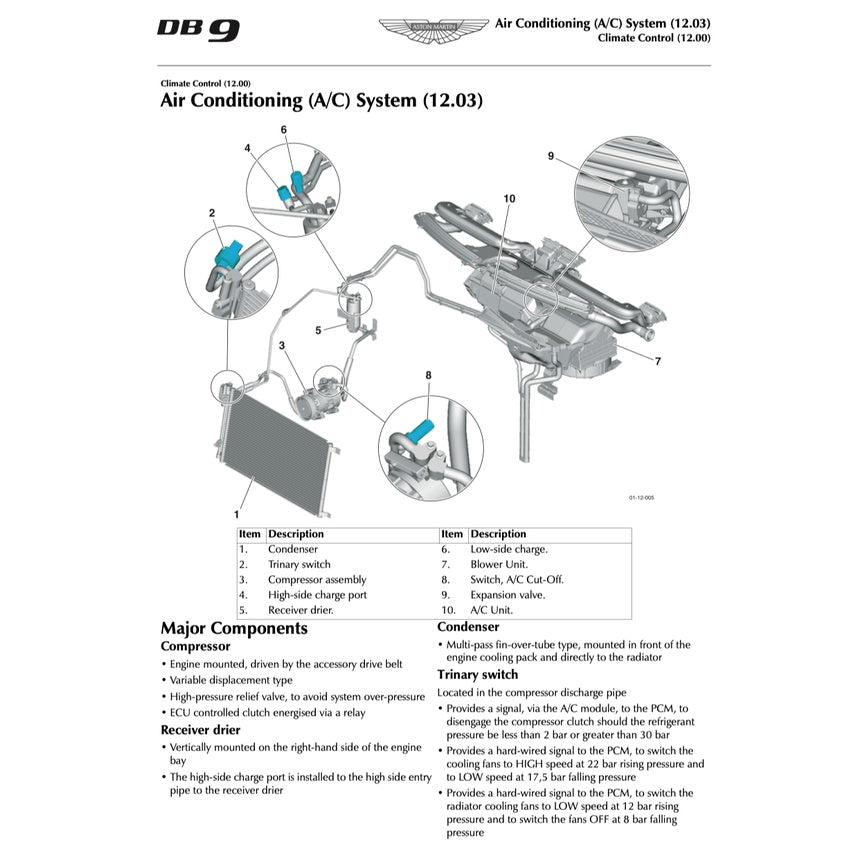 ASTON MARTIN DB9 (2005-2016) SERVICE WORKSHOP MANUAL - Image 9