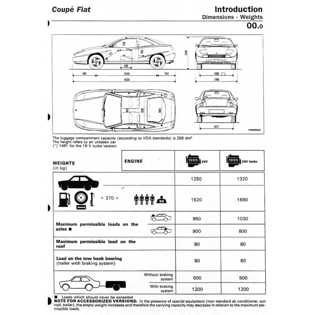 COUPE FIAT COUPE 175 (1993-2000) SERVICE WORKSHOP MANUAL + OWNER's HANDBOOK - Image 8