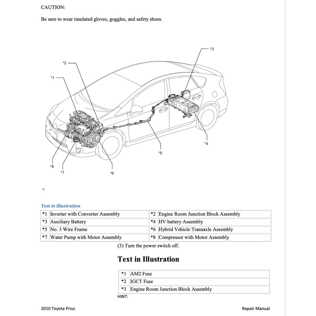 PRIUS TOYOTA PRIUS ZVW 30 (2009-2015) SERVICE WORKSHOP MANUAL - Image 3