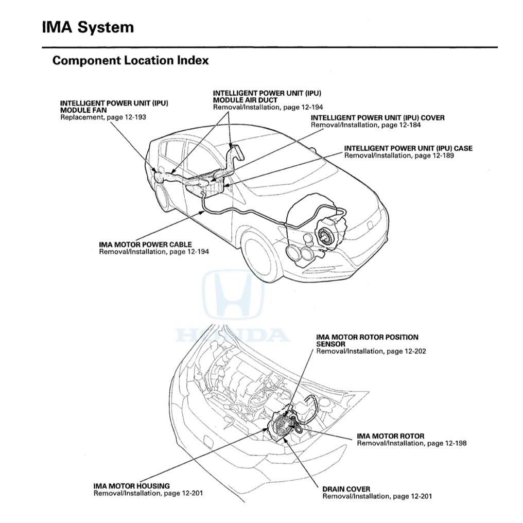 HONDA INSIGHT HYBRID (2009-2017) SERVICE WORKSHOP MANUAL + ELECTRICAL TROUBLESHOOTING MANUAL - Image 8