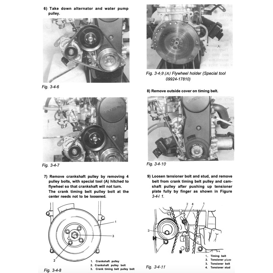 SUZUKI JIMNY SAMURAI SJ413 (1986-1995) SERVICE WORKSHOP MANUAL + SUPPLEMENT 2WD+EFI + PARTS CATALOGUE - Image 9