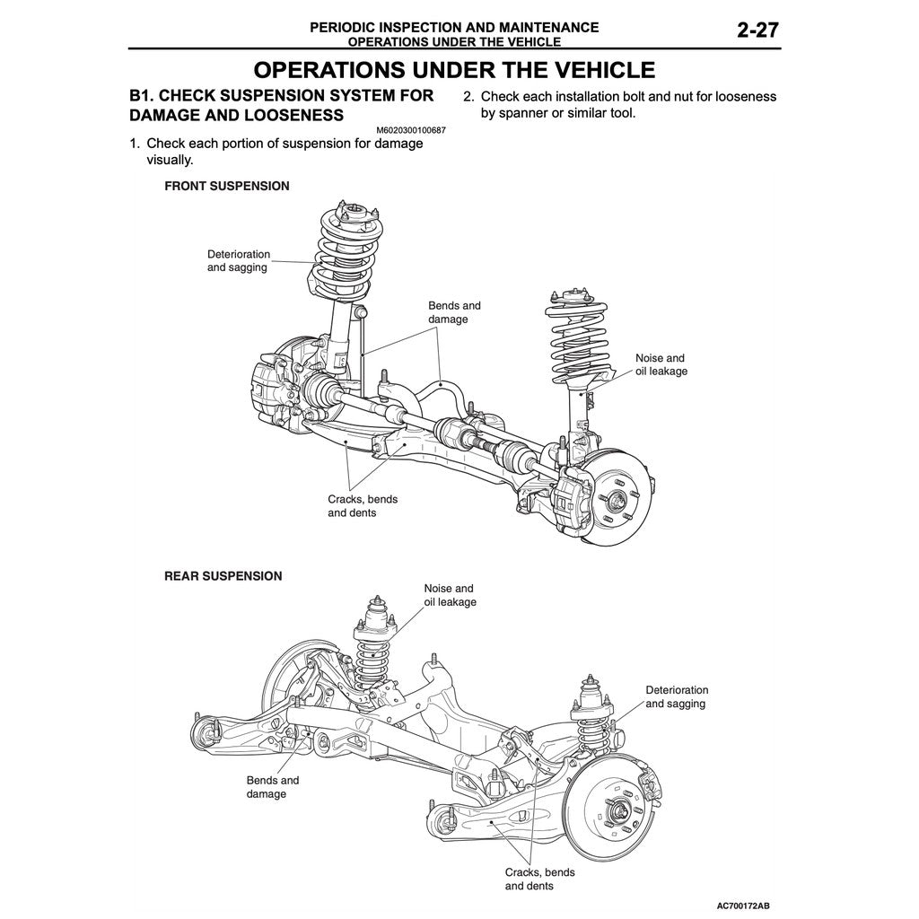 ASX MITSUBISHI ASX (2011-2019) SERVICE WORKSHOP MANUAL - Image 5