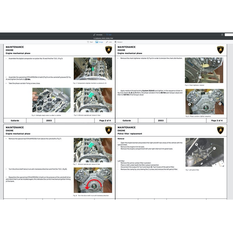 LAMBORGHINI GALLARDO COUPE LDAS32 (2003-2008) FACTORY SERVICE WORKSHOP MANUAL - Image 3