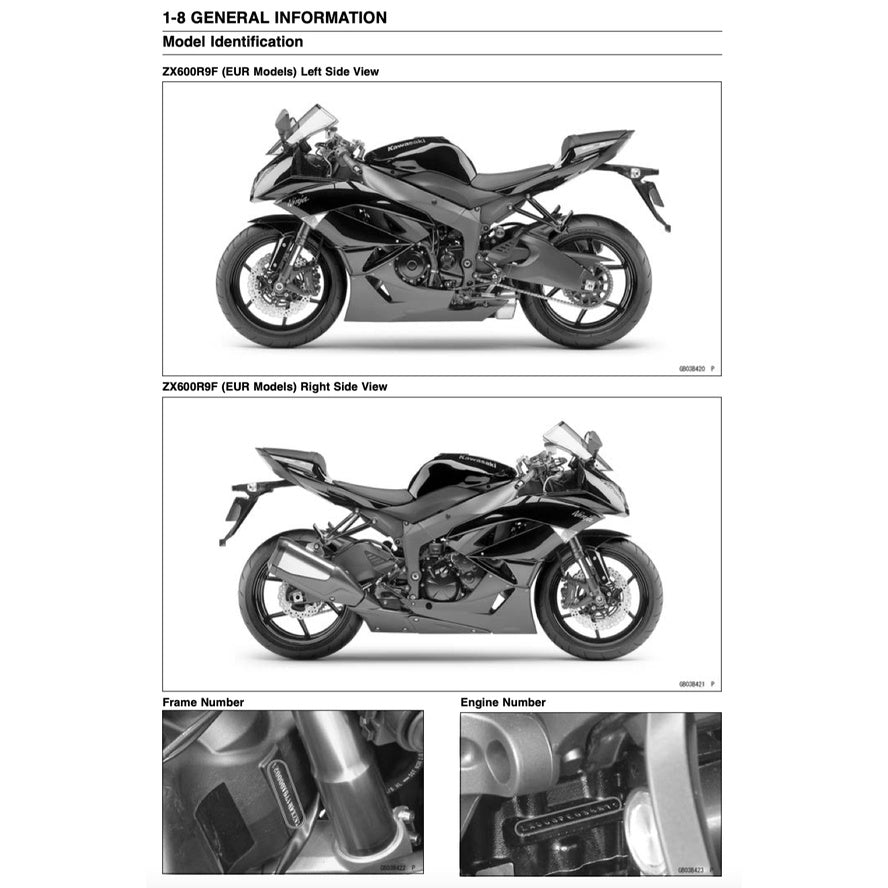 KAWASAKI ZX-6R (2009-2012) SERVICE WORKSHOP MANUAL + OWNER'S MANUAL - Image 4