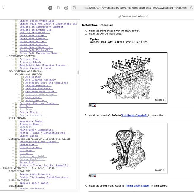 CHEVROLET AVEO (2006-2009) SERVICE WORKSHOP MANUAL - !! WORKSHOP/DEALER MOST WANTED !! - Image 6