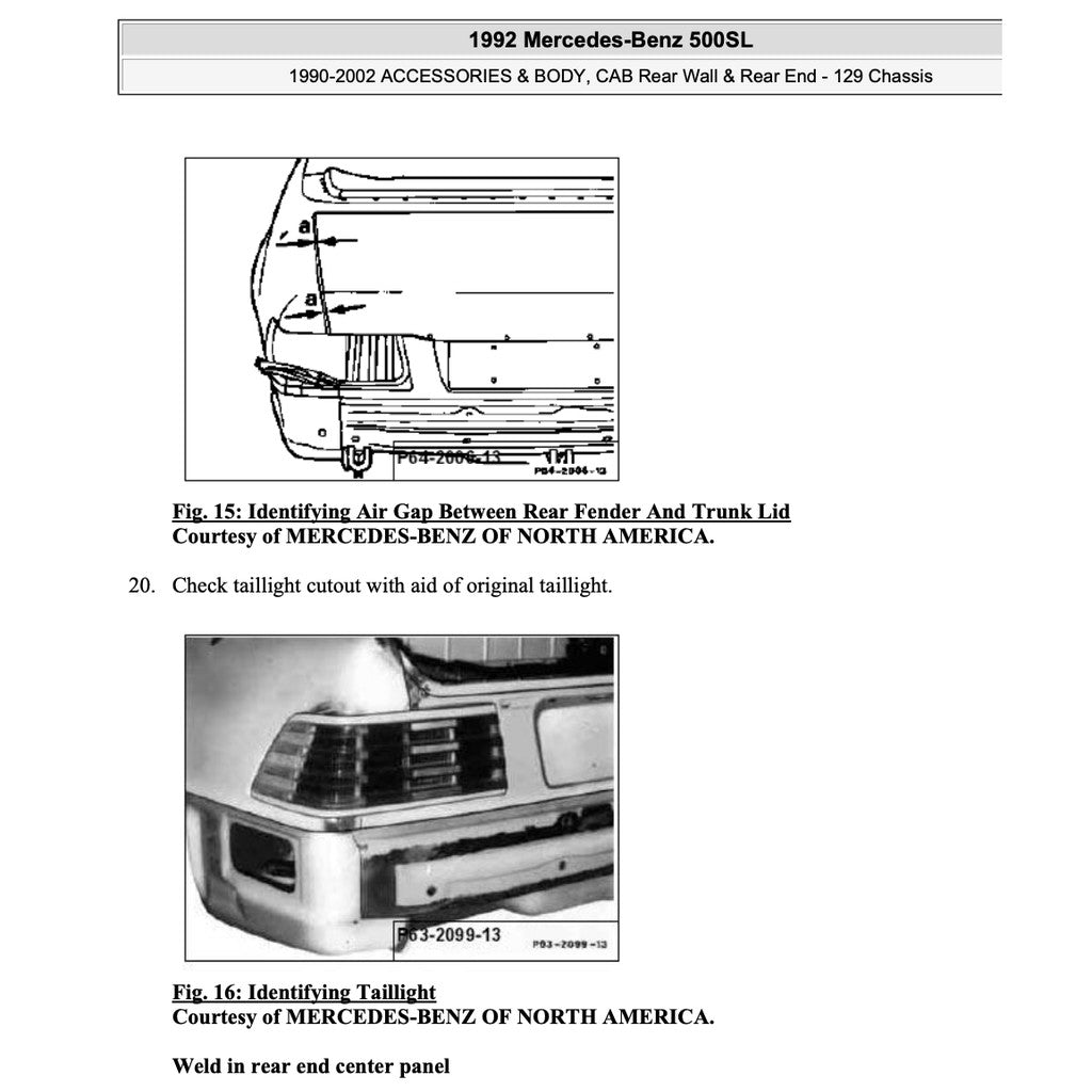 MERCEDES BENZ SL-CLASS R129 (1989-1998) SERVICE WORKSHOP MANUAL - Image 8