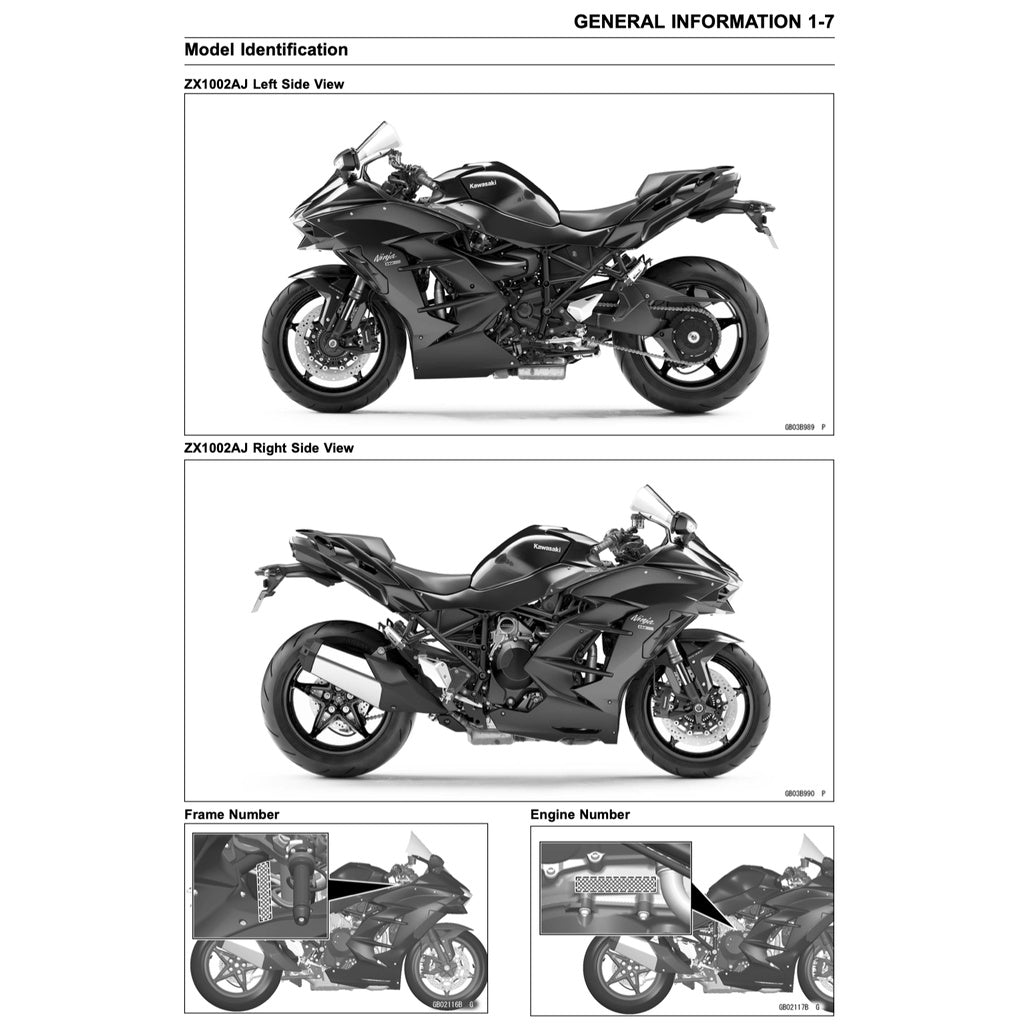 KAWASAKI H2 SX (2018) SERVICE WORKSHOP MANUAL + PARTS CATALOGUE + OWNER'S MANUAL - Image 4