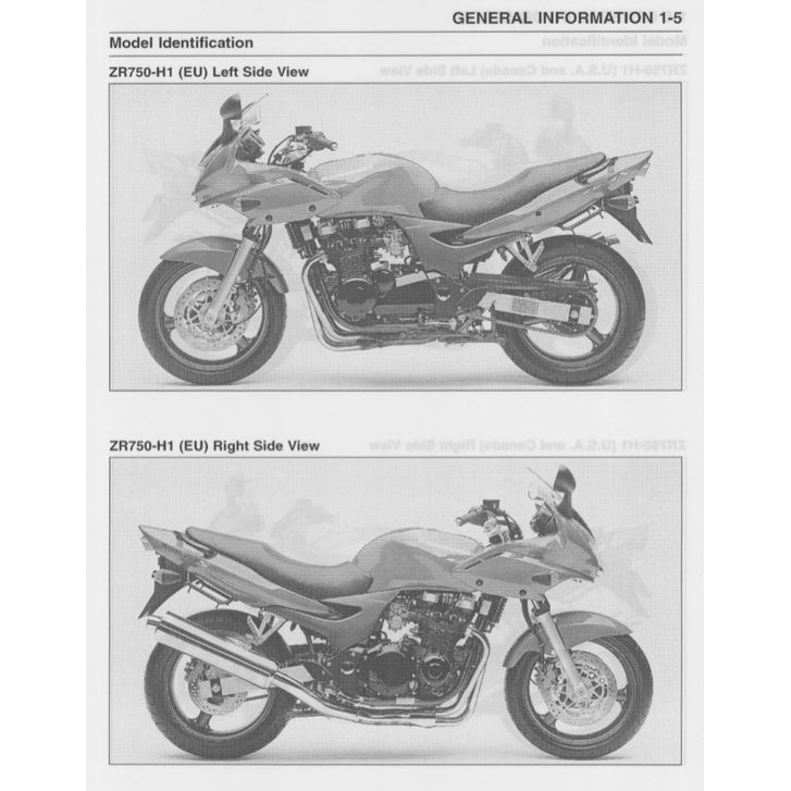 KAWASAKI ZR-7S (1999-2005) SERVICE WORKSHOP MANUAL+ PARTS CATALOGUE+ OWNER'S MANUAL - Image 4