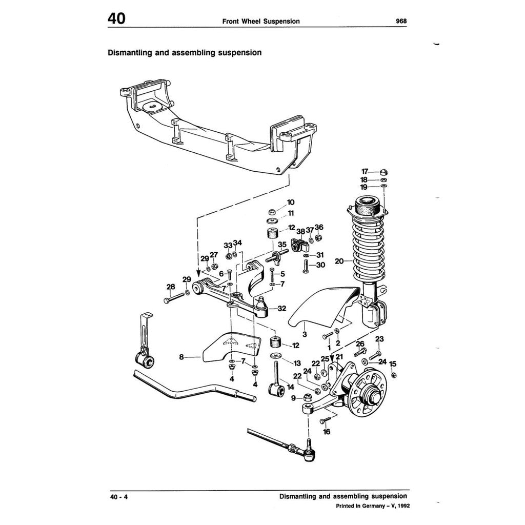 PORSCHE 968 (1991-1995) SERVICE WORKSHOP MANUAL - Image 8
