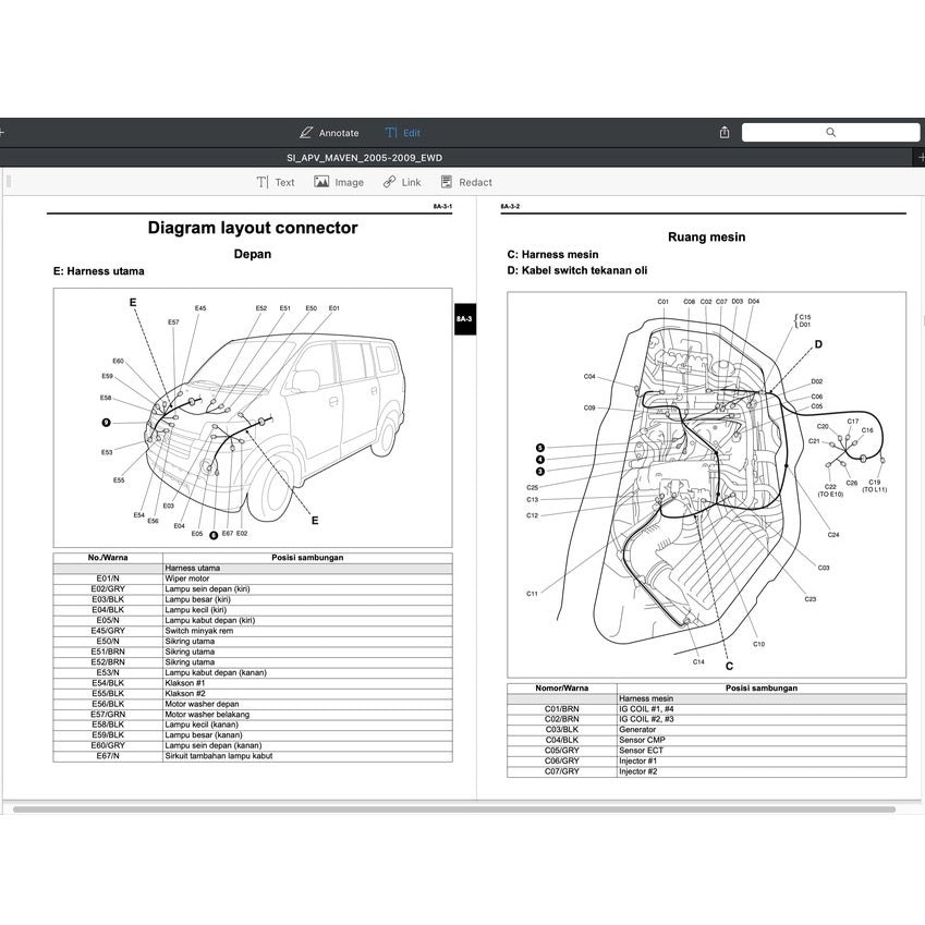 SUZUKI APV (2005-2009) SERVICE WORKSHOP MANUAL - BAHASA INDO VERSION - Image 10