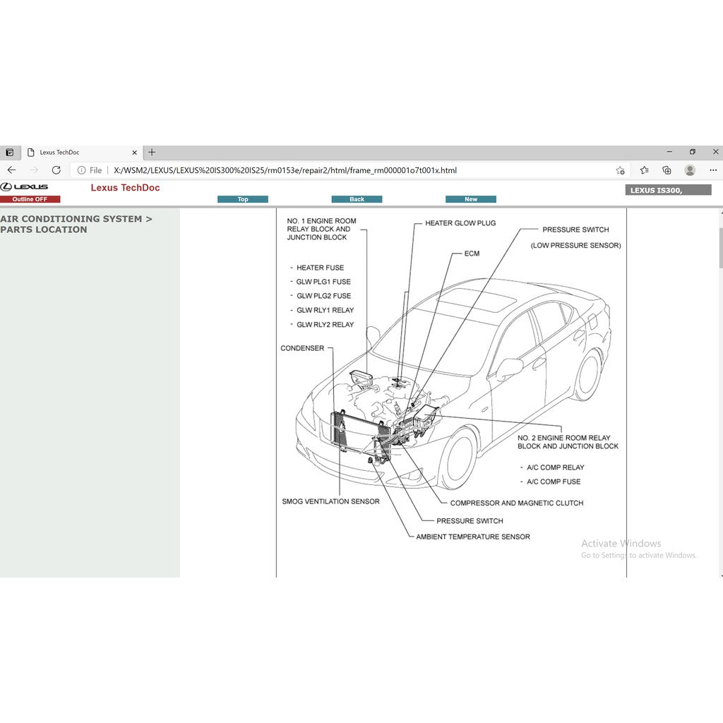 LEXUS IS200/IS250/IS300/IS350 (2006-2013) SERVICE WORKSHOP MANUAL - Image 7