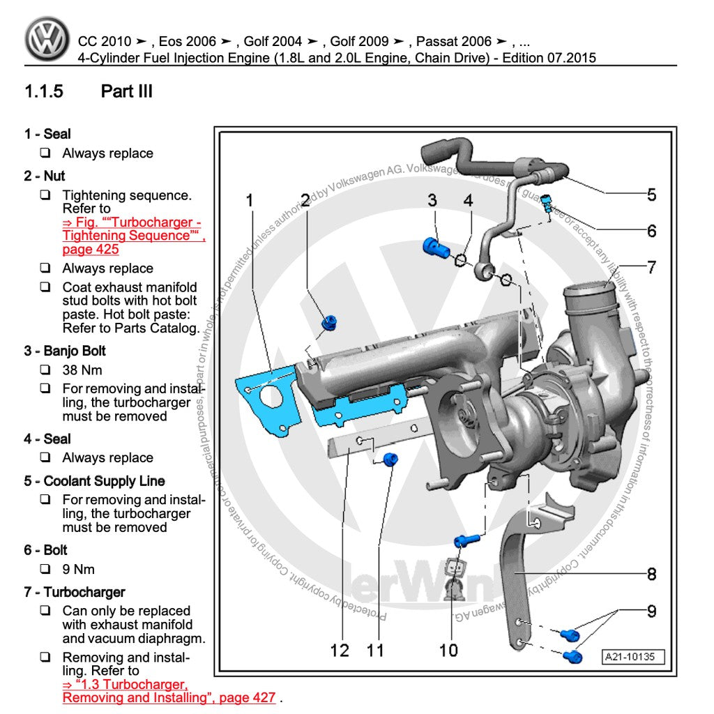 VW GOLF MK6 (2009-2013) SERVICE WORKSHOP MANUAL - Image 8