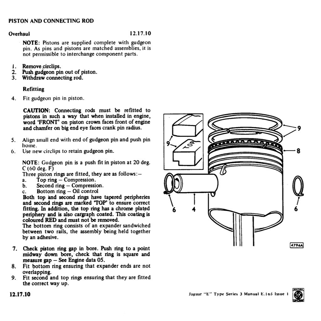 JAGUAR E-TYPE V12 (1961-1975) FACTORY WORKSHOP REPAIR SERVICE MANUAL - Image 9